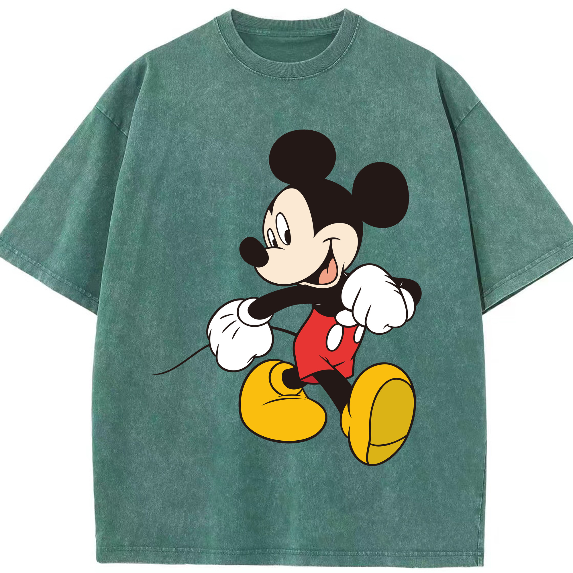 （画像用） ミッキーマウス Mickey Mouse 綿100% ヴィンテージ風 半袖Tシャツ（フロントプリント）